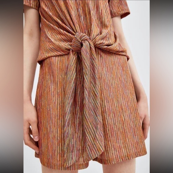 Zara Multi Color Keyhole Cutout Striped Romper Small - Picture 6 of 17